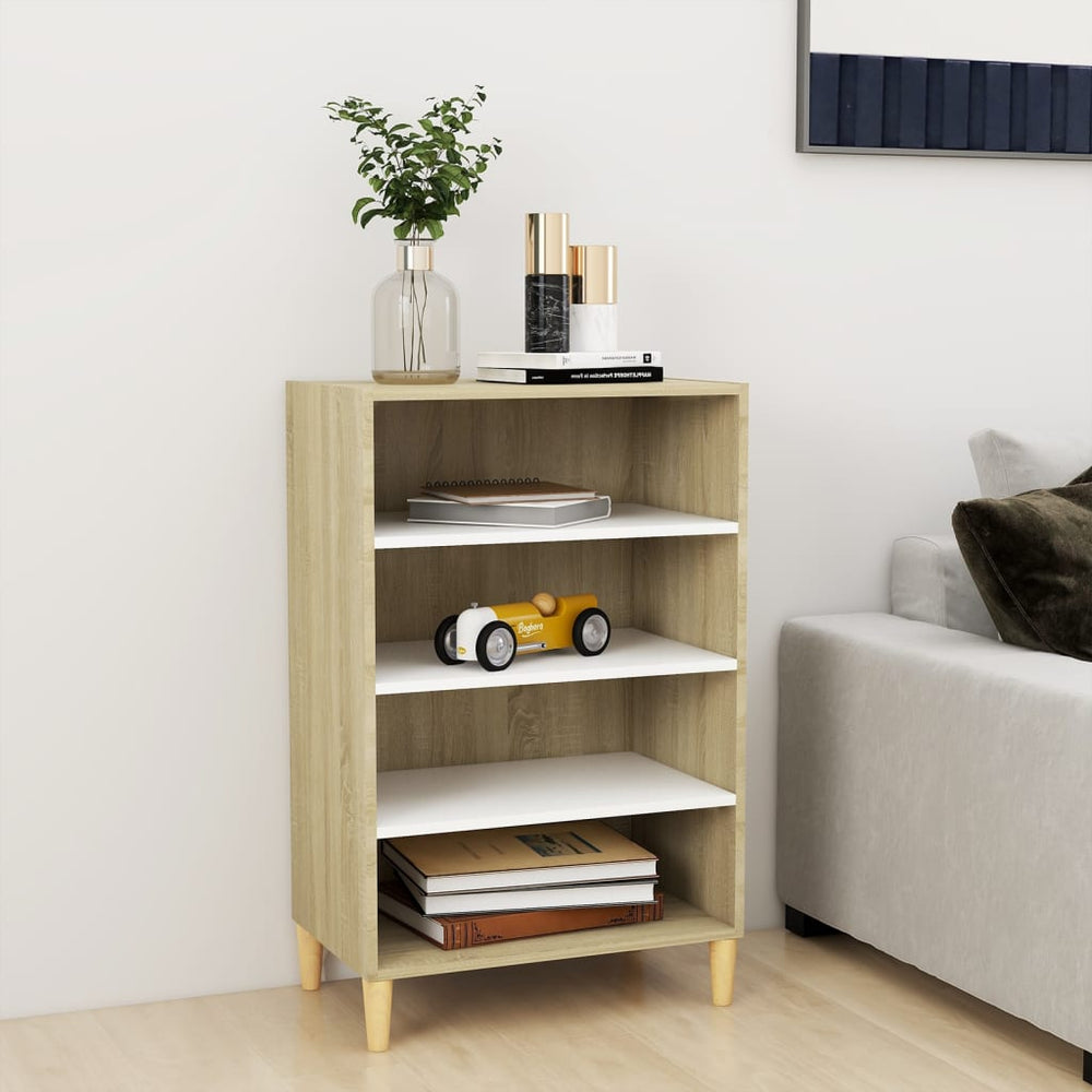 Sideboard Weiß Sonoma-Eiche 57x35x90 cm
