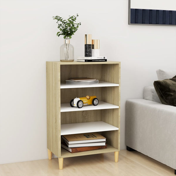 Sideboard Weiß Sonoma-Eiche 57x35x90 cm