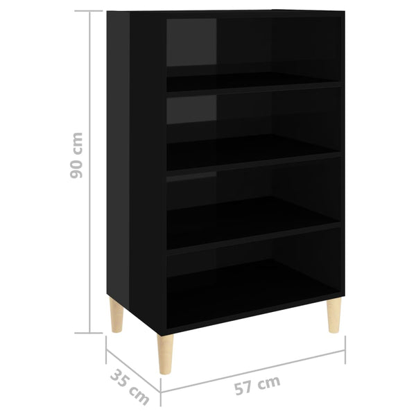 Hochglanz Sideboard Schwarz 90cm