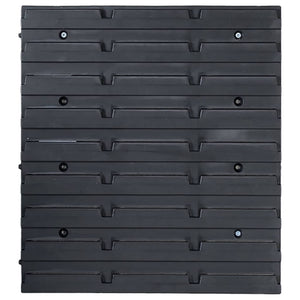vidaXL 96-piece Small Parts Storage Bin Set with Wall Panels Red Black