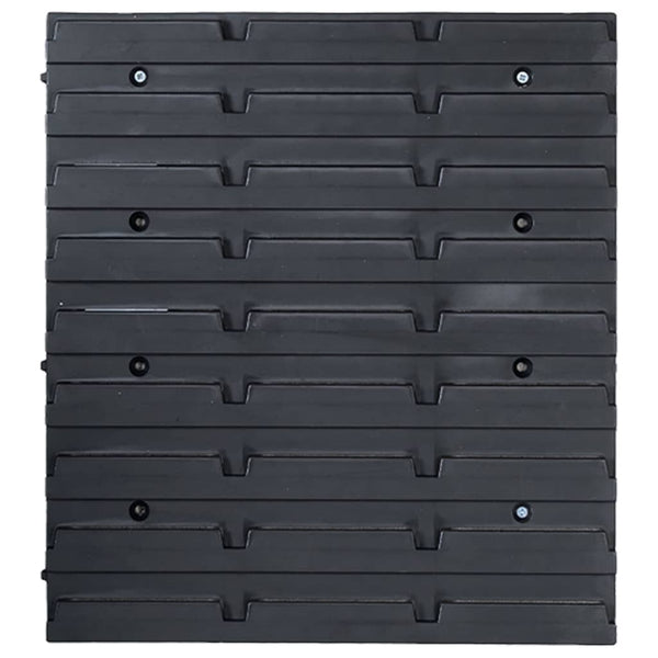 vidaXL 96-piece Small Parts Storage Bin Set with Wall Panels Red Black