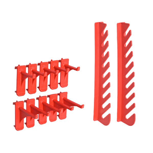 vidaXL 39-Piece Small Parts Container Set with Wall Panels Red Black