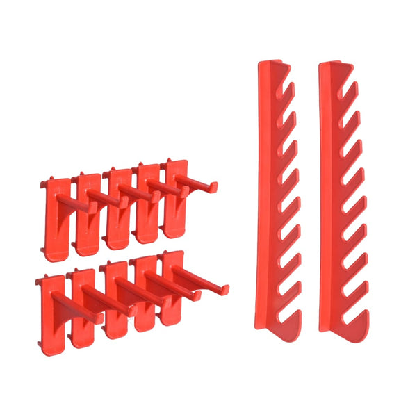 vidaXL 39-Piece Small Parts Container Set with Wall Panels Red Black