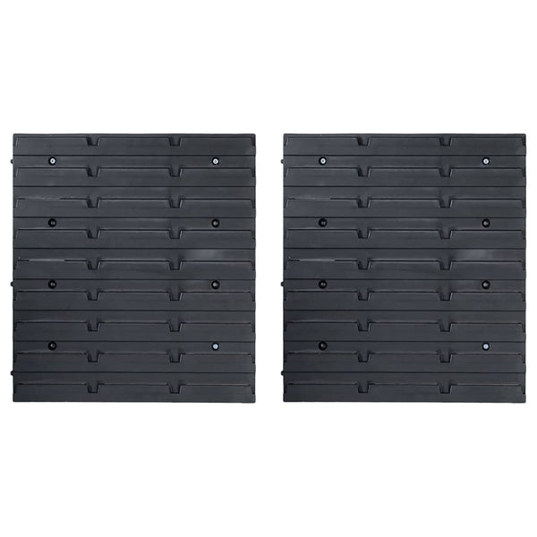 vidaXL 39-Piece Small Parts Container Set with Wall Panels Red Black