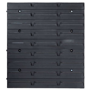 vidaXL 39-Piece Small Parts Container Set with Wall Panels Red Black