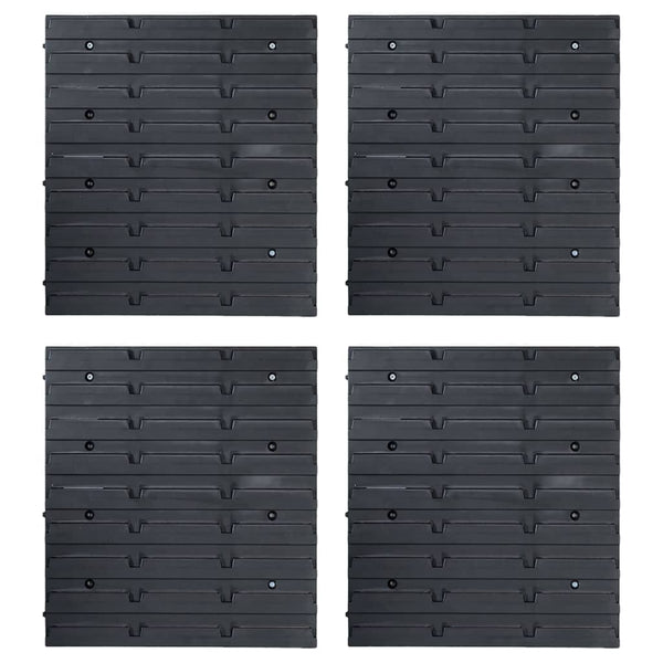 vidaXL 80-pc. Small Parts Storage Bin Set with Wall Panels Red Black