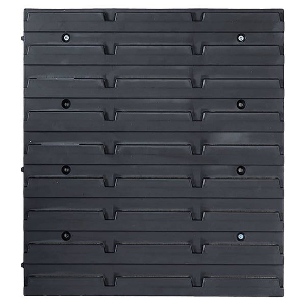 vidaXL 80-pc. Small Parts Storage Bin Set with Wall Panels Red Black