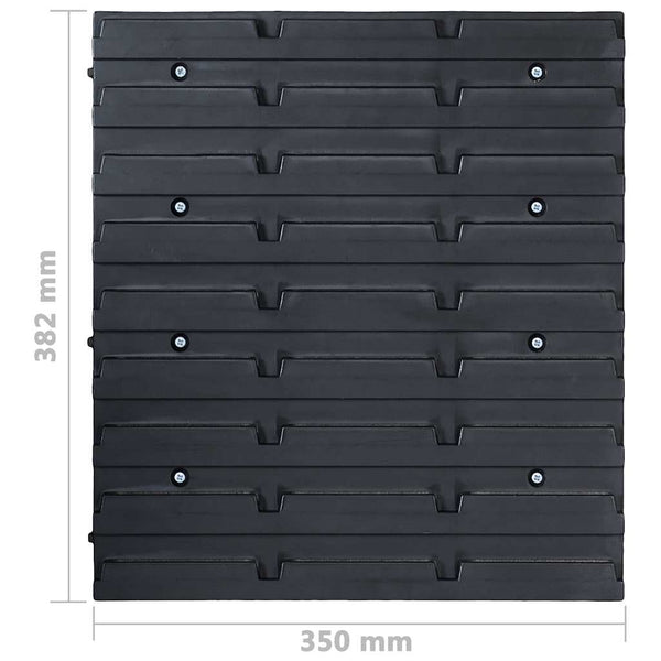 vidaXL 136-piece Tool Rack with Storage Bins Red and Black