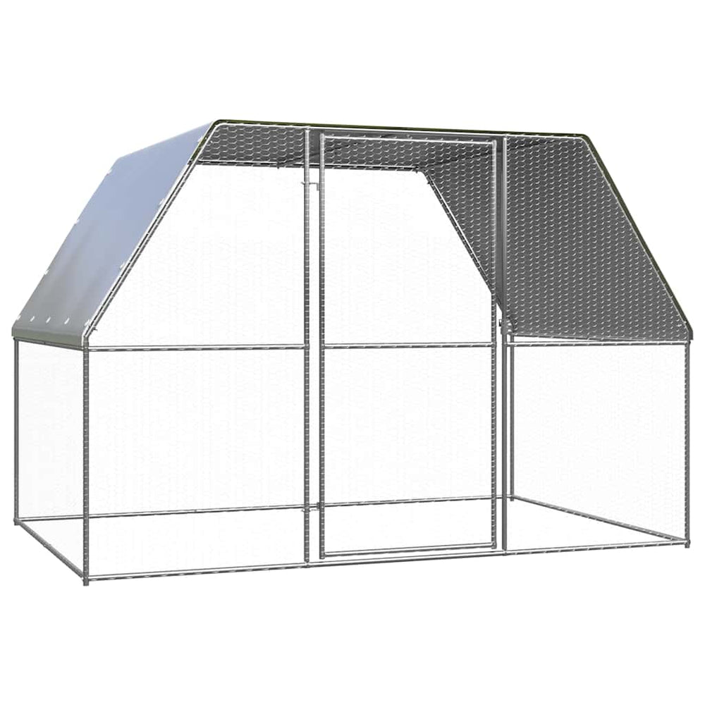 vidaXL Outdoor Chicken Coop 3x2x2 m Galvanized Steel