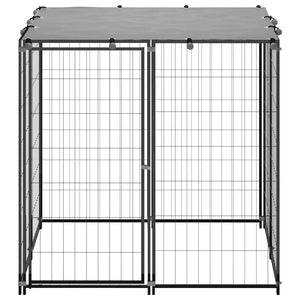 vidaXL Dog Kennel 110x110x110 cm Steel Black