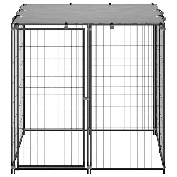 vidaXL Dog Kennel 110x110x110 cm Steel Black