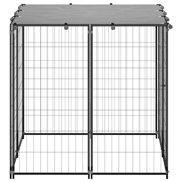 vidaXL Dog Kennel 110x110x110 cm Steel Black