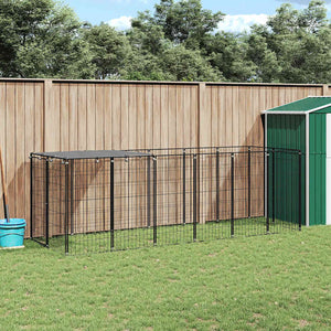 vidaXL Dog Kennel Black 330x110x110 cm Steel