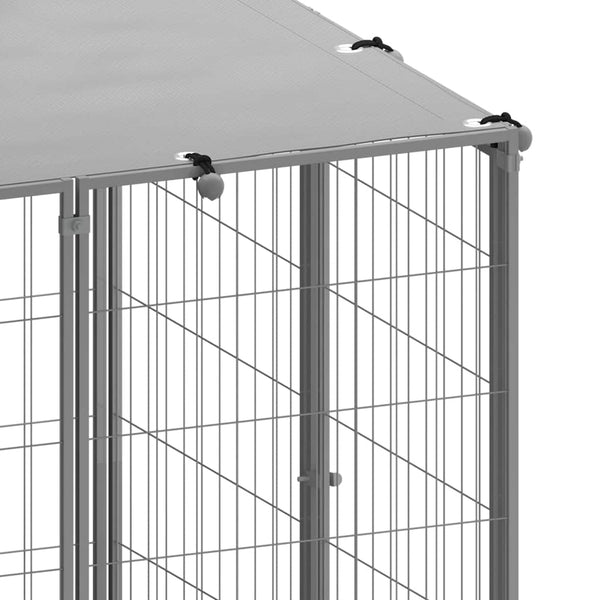 vidaXL Dog Kennel Silver 110x110x110 cm Steel