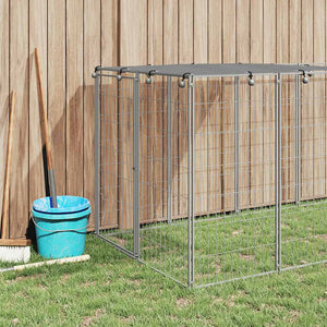 vidaXL Dog Kennel Silver 330x110x110 cm Steel