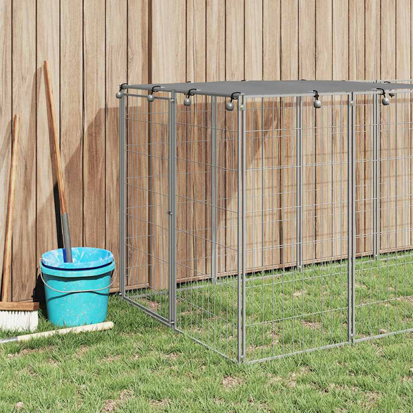 vidaXL Dog Kennel Silver 330x110x110 cm Steel