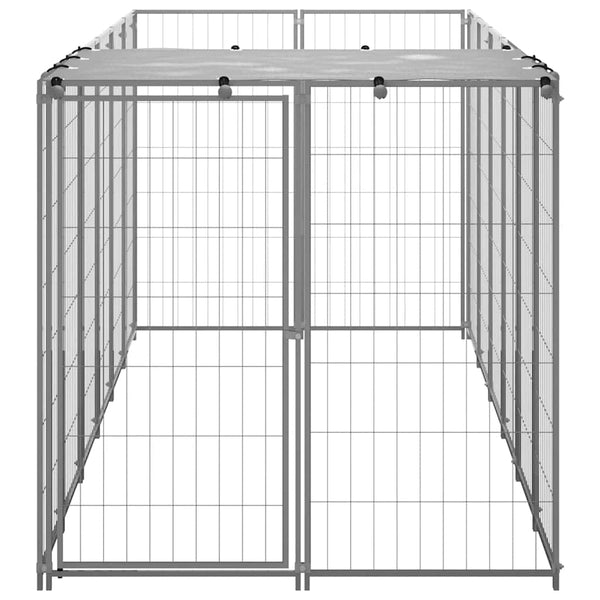 vidaXL Dog Kennel Silver 330x110x110 cm Steel
