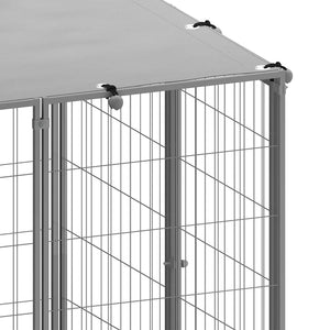 vidaXL Dog Kennel Silver 330x110x110 cm Steel