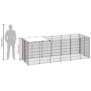 vidaXL Dog Kennel Silver 330x110x110 cm Steel
