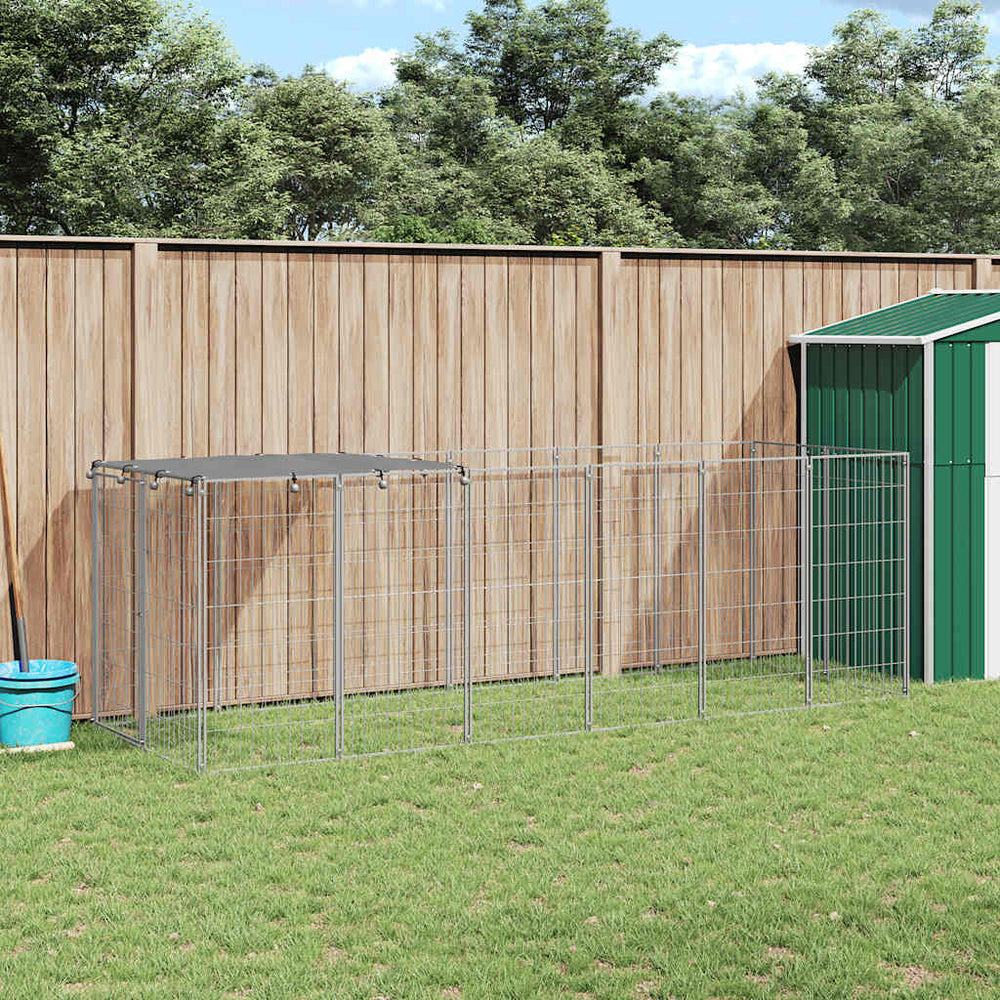 vidaXL Dog Kennel Silver 330x110x110 cm Steel