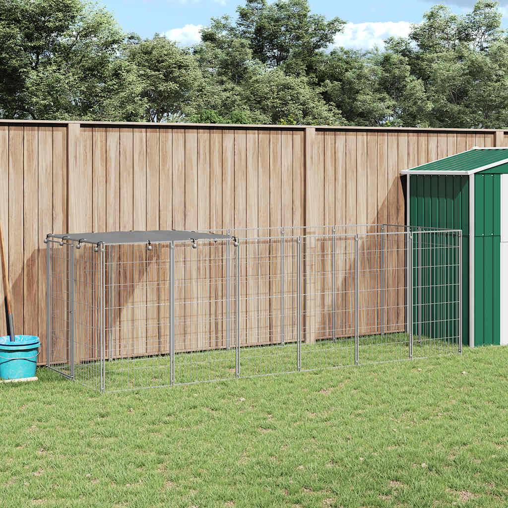 vidaXL Dog Kennel Silver 330x110x110 cm Steel