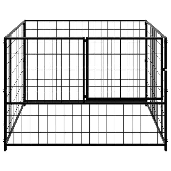 vidaXL Dog Kennel Black 100x100x70 cm Steel