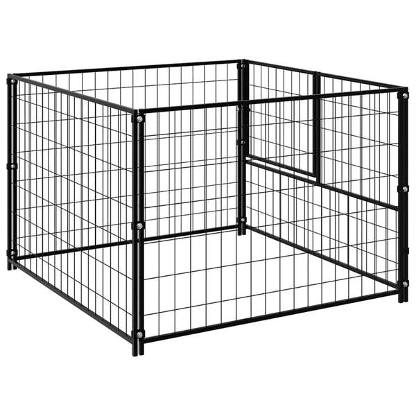 vidaXL Dog Kennel Black 100x100x70 cm Steel