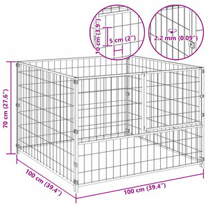 vidaXL Dog Kennel Black 100x100x70 cm Steel