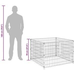 vidaXL Dog Kennel Black 100x100x70 cm Steel