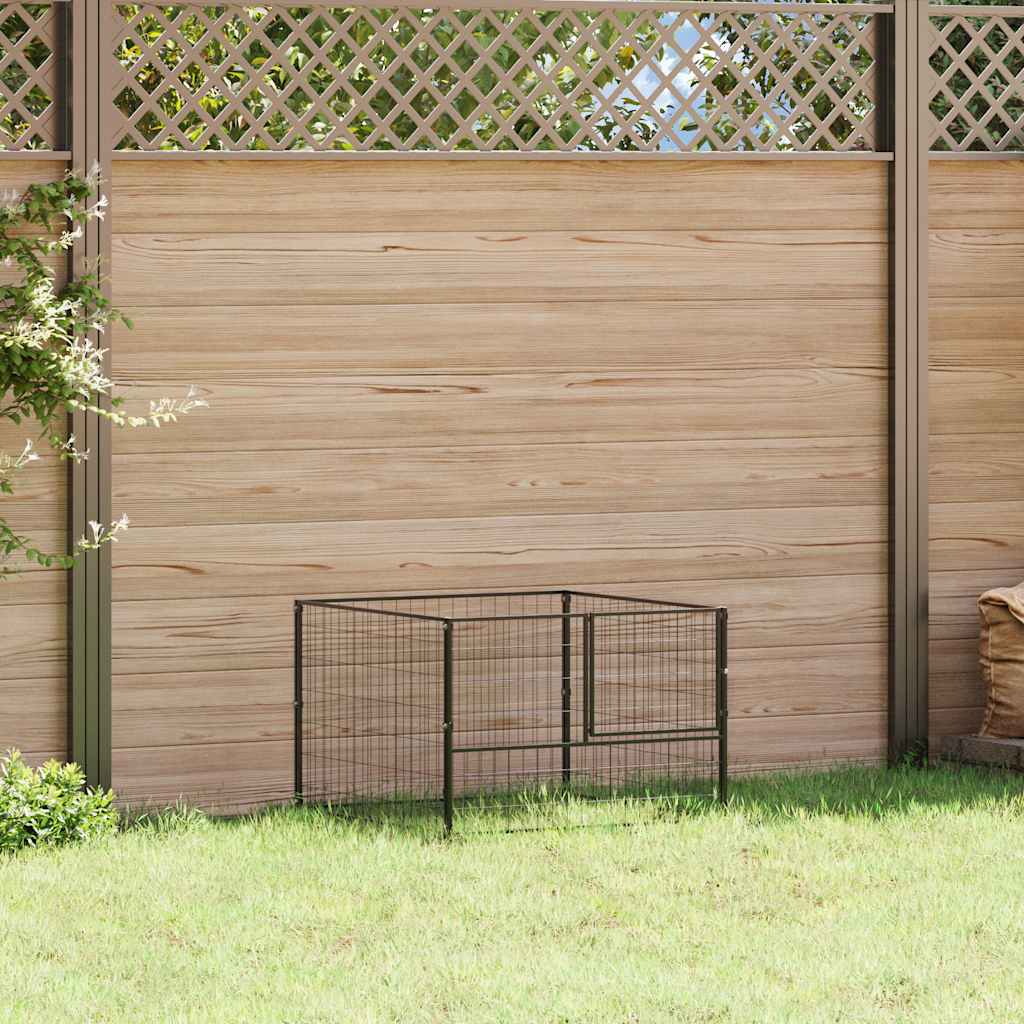 vidaXL Dog Kennel Black 100x100x70 cm Steel