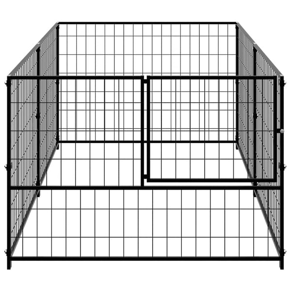 vidaXL Dog Kennel Black 200x100x70 cm Steel