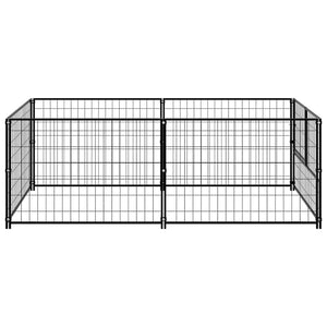 vidaXL Dog Kennel Black 200x100x70 cm Steel