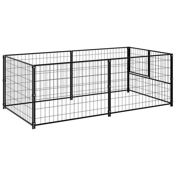 vidaXL Dog Kennel Black 200x100x70 cm Steel