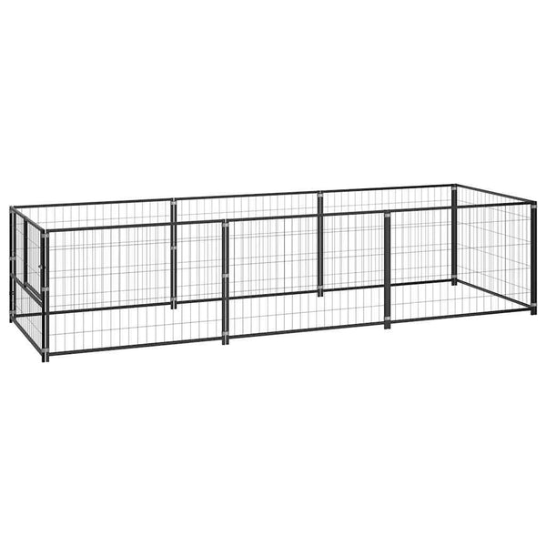 vidaXL Dog Kennel Black 300x100x70 cm Steel