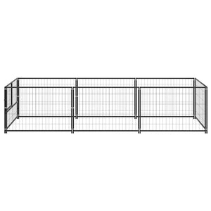 vidaXL Dog Kennel Black 300x100x70 cm Steel