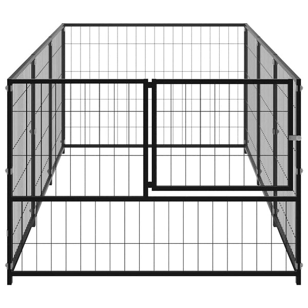 vidaXL Dog Kennel Black 300x100x70 cm Steel