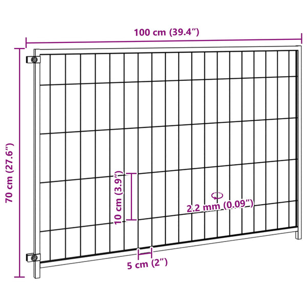 vidaXL Dog Kennel Black 300x100x70 cm Steel