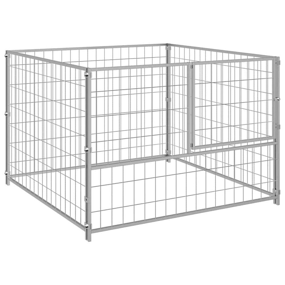 vidaXL Dog Kennel Silver 100x100x70 cm Steel