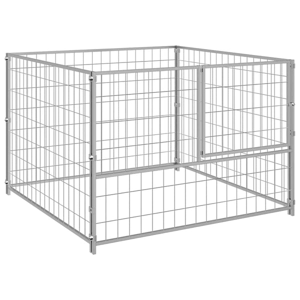 vidaXL Dog Kennel Silver 100x100x70 cm Steel