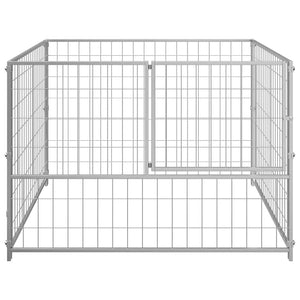 vidaXL Dog Kennel Silver 100x100x70 cm Steel