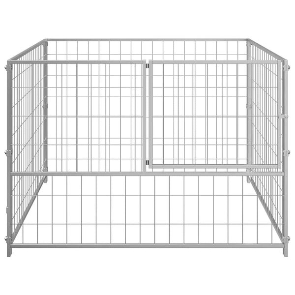 vidaXL Dog Kennel Silver 100x100x70 cm Steel