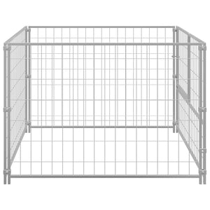 vidaXL Dog Kennel Silver 100x100x70 cm Steel