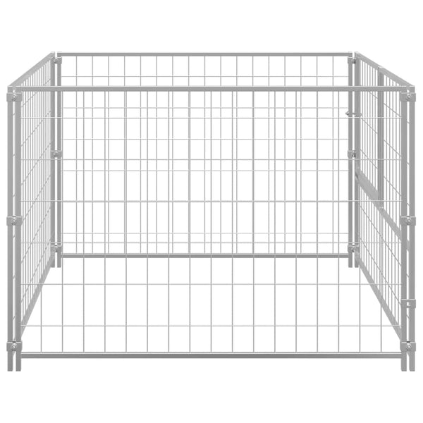 vidaXL Dog Kennel Silver 100x100x70 cm Steel