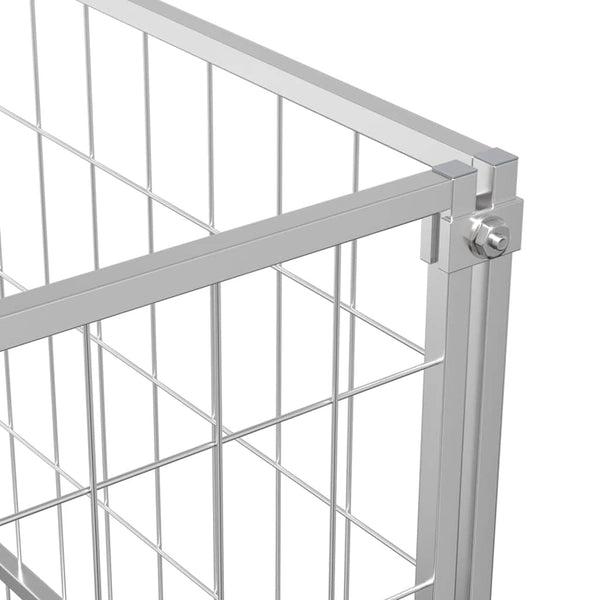 vidaXL Dog Kennel Silver 100x100x70 cm Steel