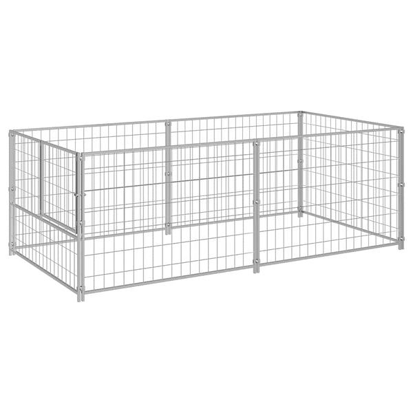 vidaXL Dog Kennel Silver 200x100x70 cm Steel