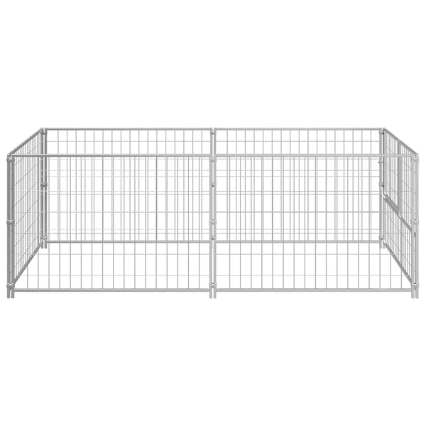 vidaXL Dog Kennel Silver 200x100x70 cm Steel