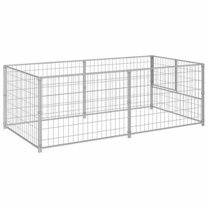 vidaXL Dog Kennel Silver 200x100x70 cm Steel