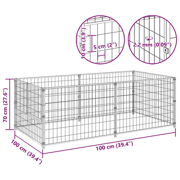 vidaXL Dog Kennel Silver 200x100x70 cm Steel