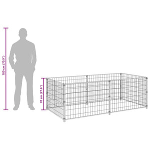 vidaXL Dog Kennel Silver 200x100x70 cm Steel