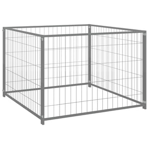 vidaXL Dog Kennel Silver 300x100x70 cm Steel
